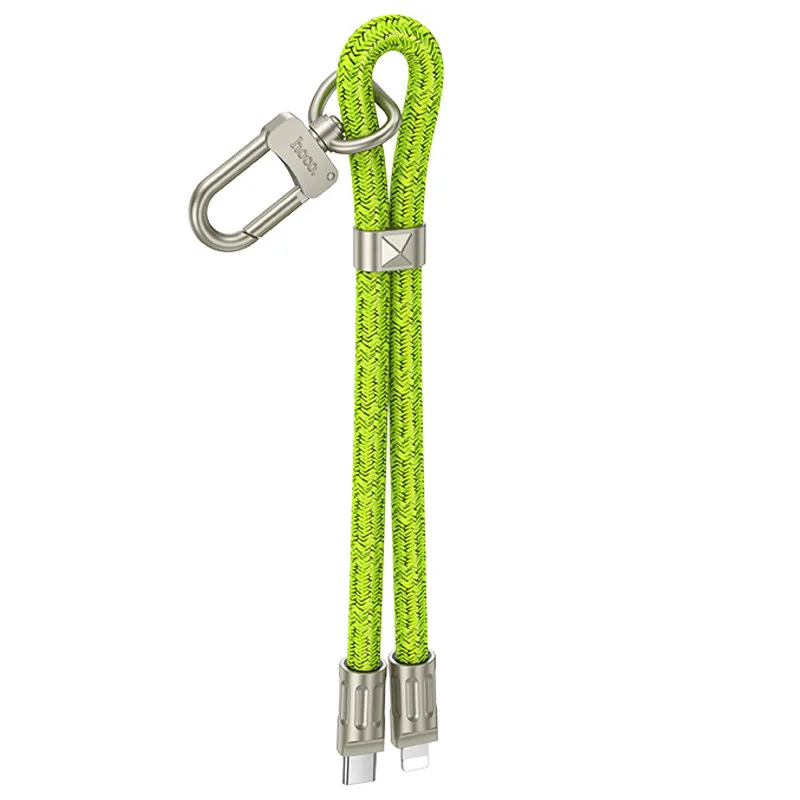 Дата кабель-шнурок Hoco GH5 Elegant Type-C to Lightning Fluorescent Green