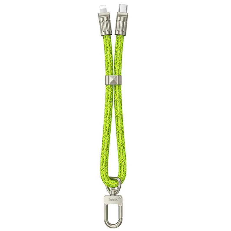 Дата кабель-шнурок Hoco GH5 Elegant Type-C to Lightning Fluorescent Green — фото 2