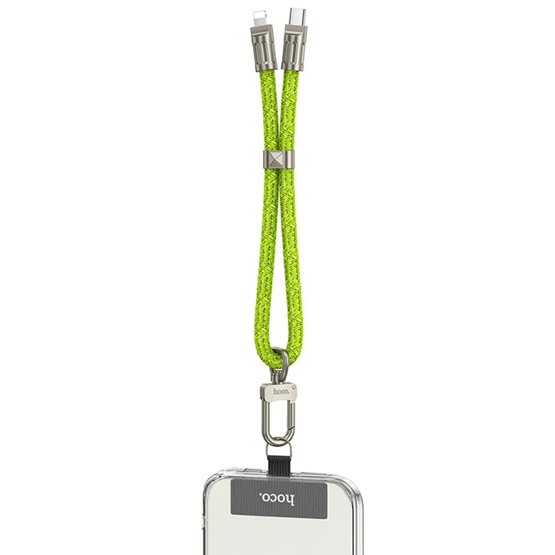 Дата кабель-шнурок Hoco GH5 Elegant Type-C to Lightning Fluorescent Green — фото 3