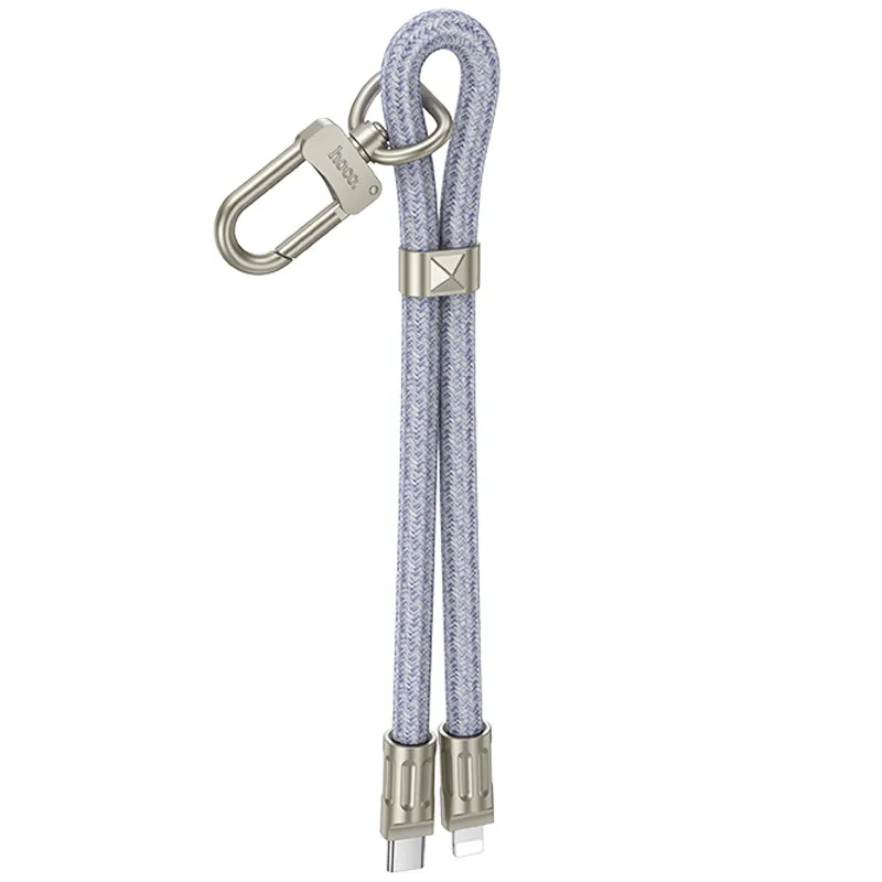 Дата кабель-шнурок Hoco GH5 Elegant Type-C to Lightning Denim Blue