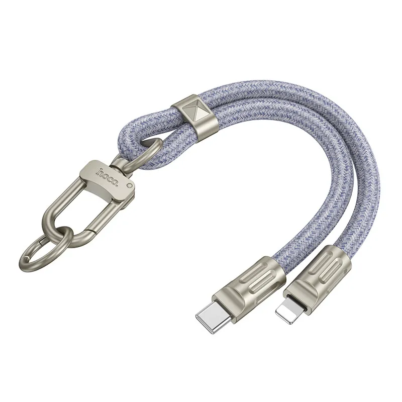 Дата кабель-шнурок Hoco GH5 Elegant Type-C to Lightning Denim Blue — фото 4