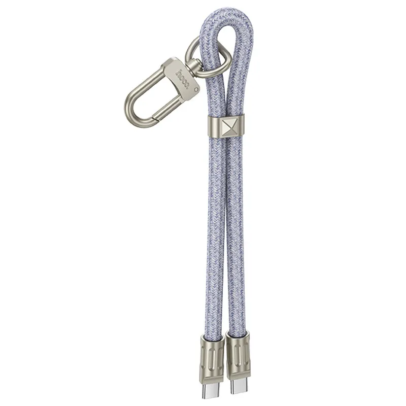 Дата кабель-шнурок Hoco GH5 Elegant Type-C to Type-C Denim Blue