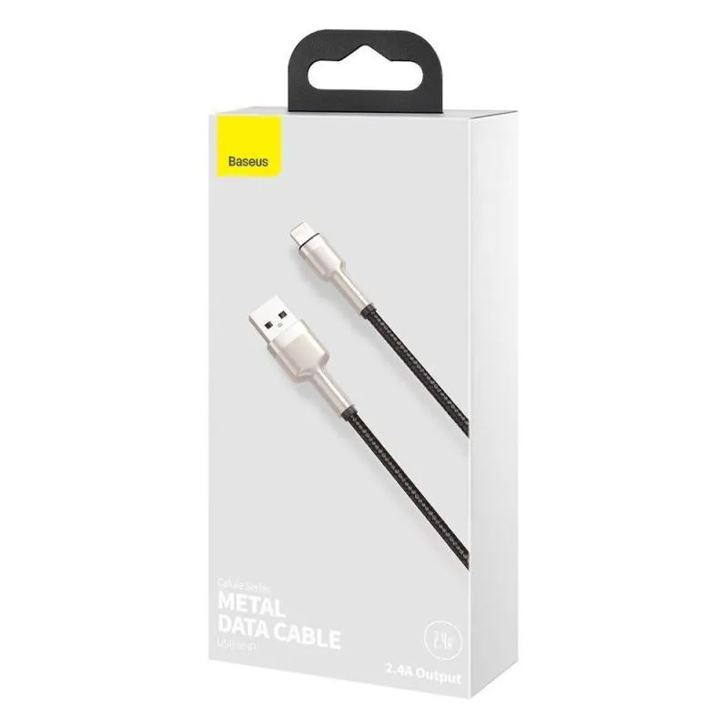 Дата кабель Baseus Cafule Metal USB to Lightning 2.4A Black — фото 6
