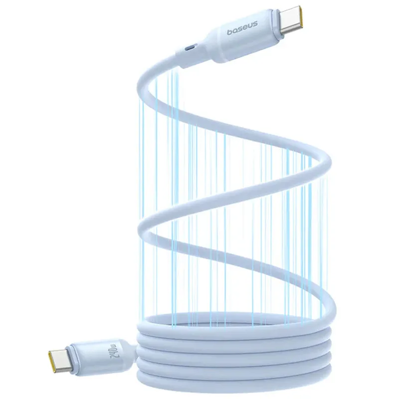 Дата кабель Baseus PicoGo Magnetic Liquid Silicone Type-C to Type-C 240W Galaxy Blue