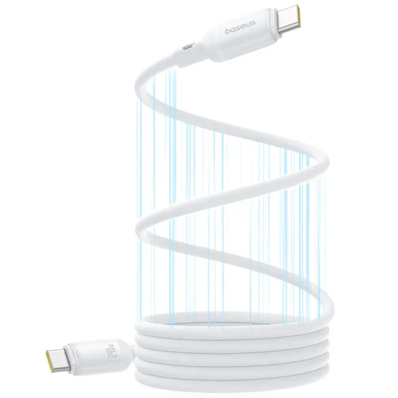 Дата кабель Baseus PicoGo Magnetic Liquid Silicone Type-C to Type-C 240W Moon White