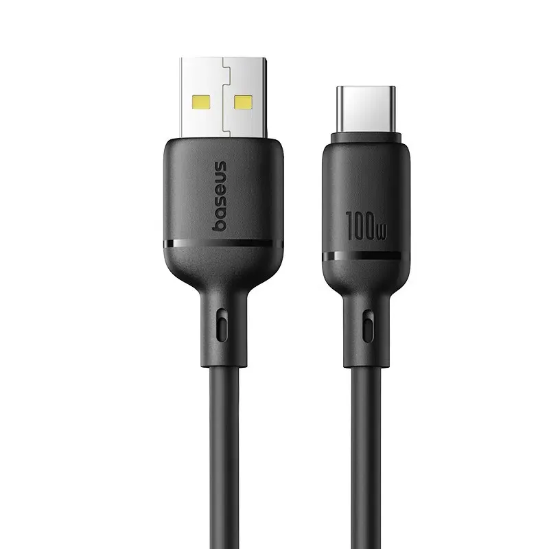 Дата кабель Baseus Silky Series OS Fast Charging USB to Type-C 100W Cluster Black