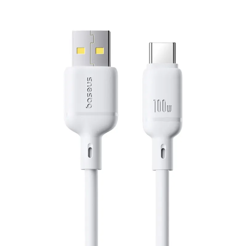 Дата кабель Baseus Silky Series OS Fast Charging USB to Type-C 100W Moon White