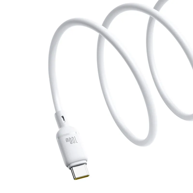 Дата кабель Baseus Silky Series OS Fast Charging USB to Type-C 100W Moon White — фото 3
