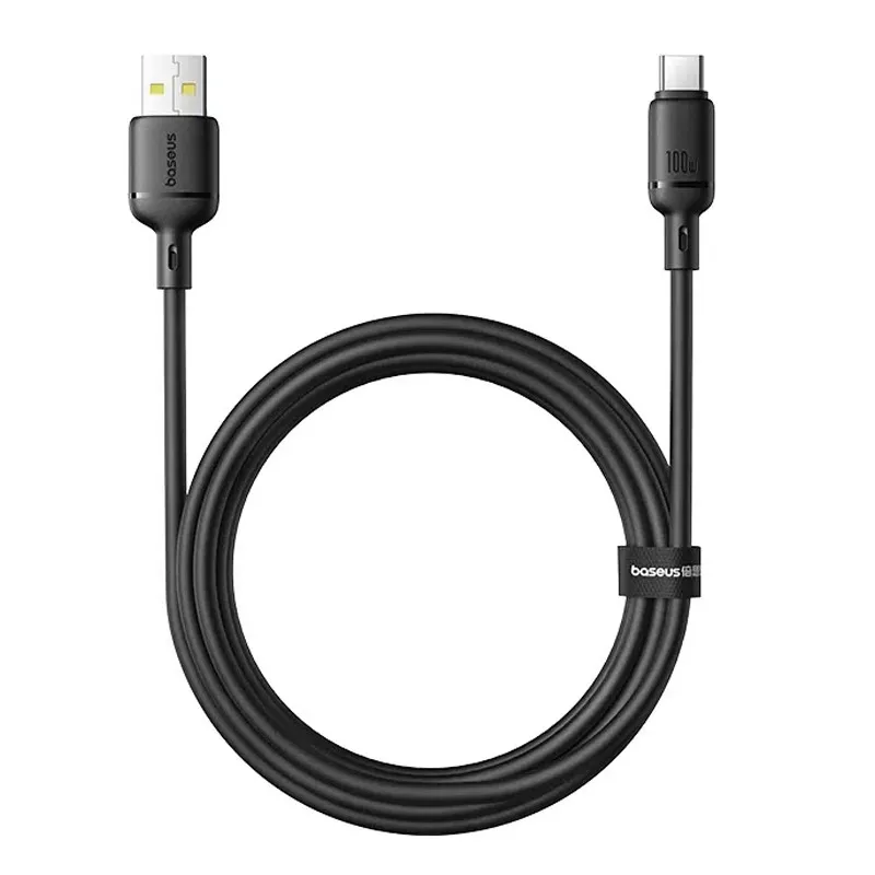 Дата кабель Baseus Silky Series OS Fast Charging USB to Type-C 100W Cluster Black — фото 2
