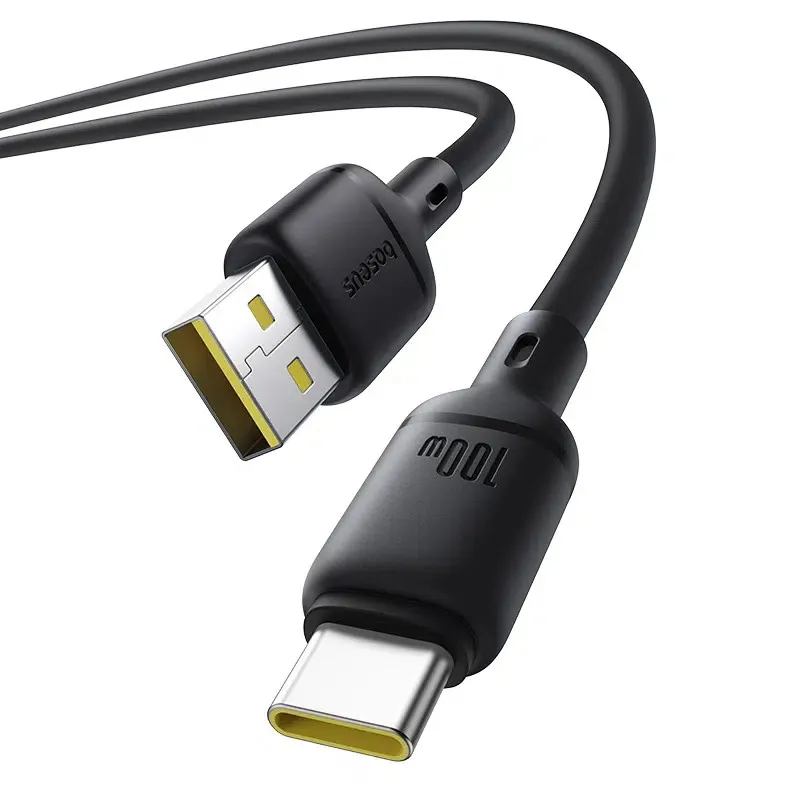 Дата кабель Baseus Silky Series OS Fast Charging USB to Type-C 100W Cluster Black — фото 3