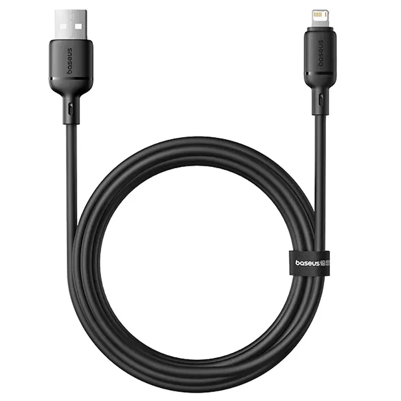 Дата кабель Baseus Silky Series OS Fast Charging USB to Lightning 2.4A Cluster Black — фото 3