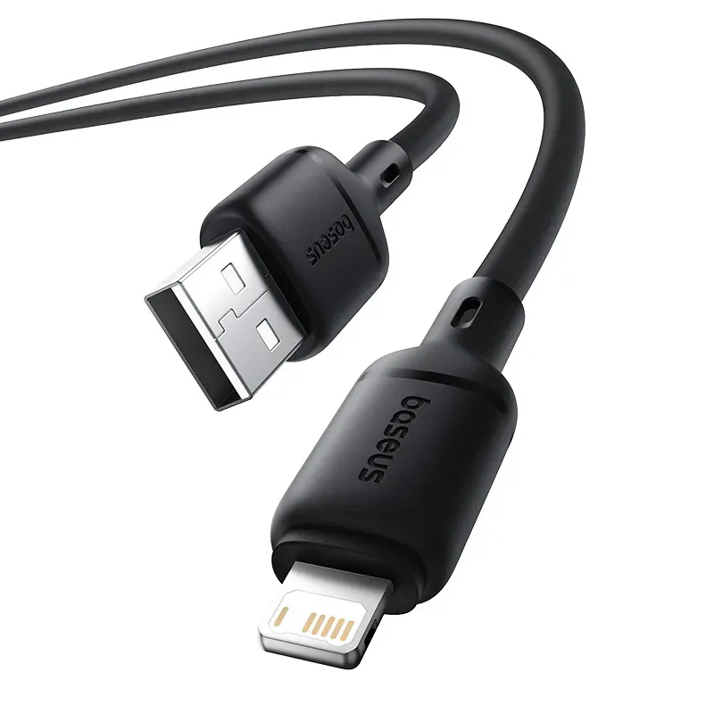 Дата кабель Baseus Silky Series OS Fast Charging USB to Lightning 2.4A Cluster Black — фото 4