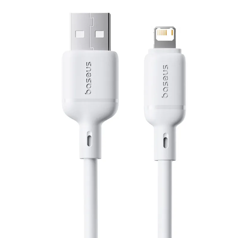 Дата кабель Baseus Silky Series OS Fast Charging USB to Lightning 2.4A Moon White