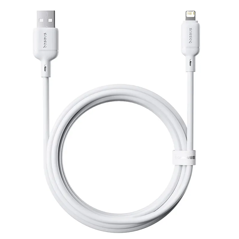Дата кабель Baseus Silky Series OS Fast Charging USB to Lightning 2.4A Moon White — фото 2