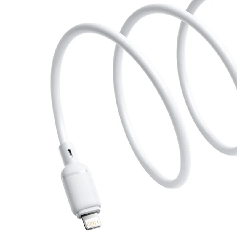 Дата кабель Baseus Silky Series OS Fast Charging USB to Lightning 2.4A Moon White — фото 3