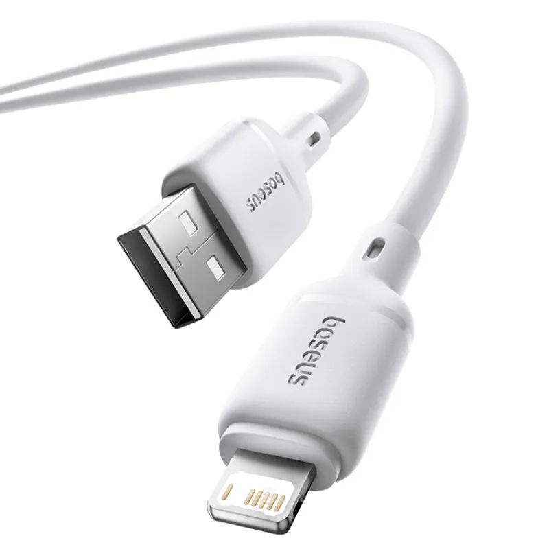Дата кабель Baseus Silky Series OS Fast Charging USB to Lightning 2.4A Moon White — фото 4
