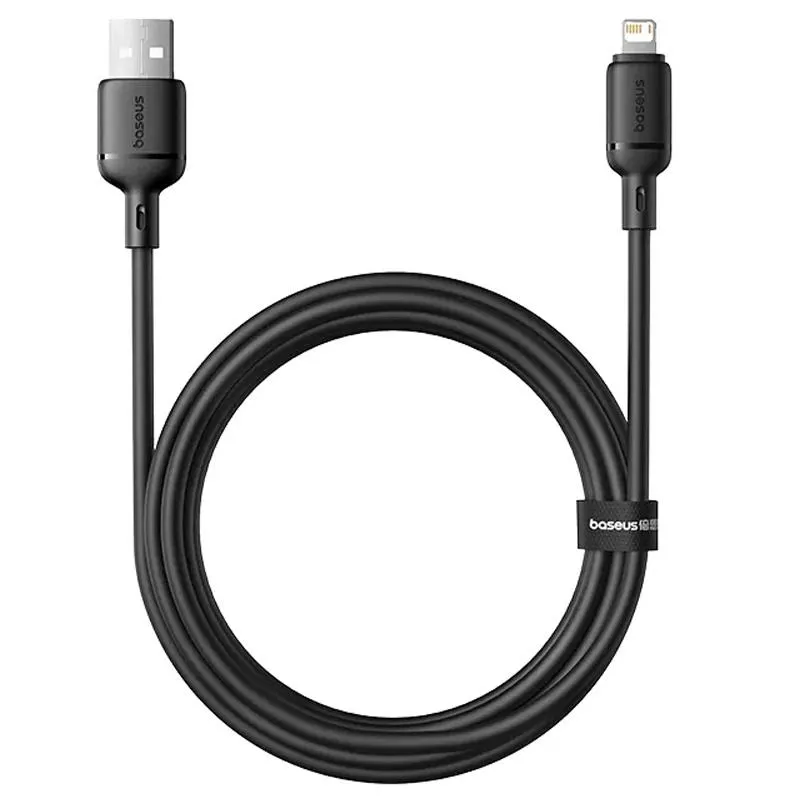 Дата кабель Baseus Silky Series OS Fast Charging USB to Lightning 2.4A Cluster Black — фото 3