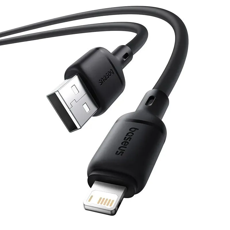 Дата кабель Baseus Silky Series OS Fast Charging USB to Lightning 2.4A Cluster Black — фото 4