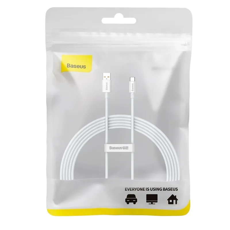 Дата кабель Baseus Superior Series Fast Charging USB to Type-C 100W Moon White — фото 5