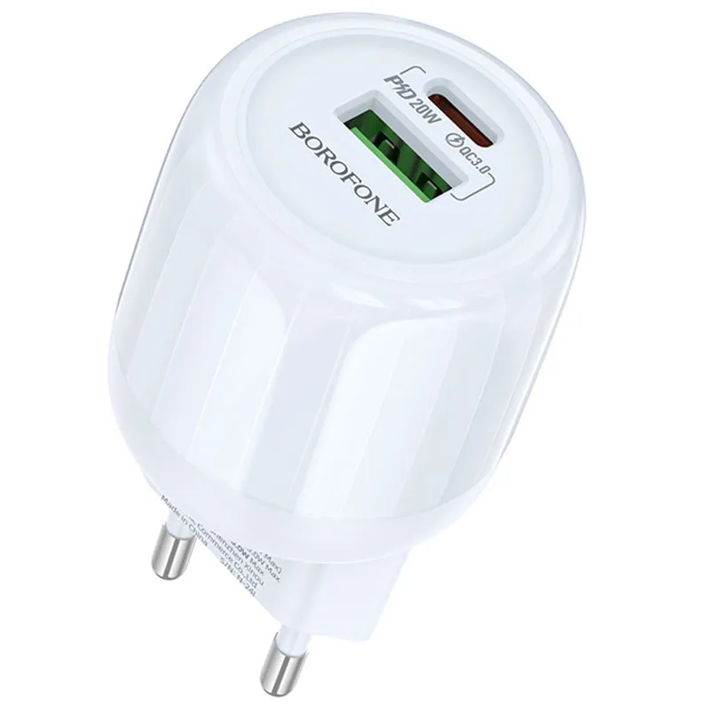МЗП Borofone BA93A Lustrous PD20W+QC3.0 (1USB-A/1C) Blue