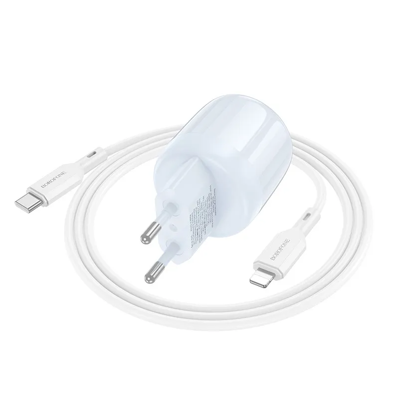 МЗП Borofone BA94A Lustrous PD30W+QC3.0 + кабель Type-C to Lightning Blue — фото 2