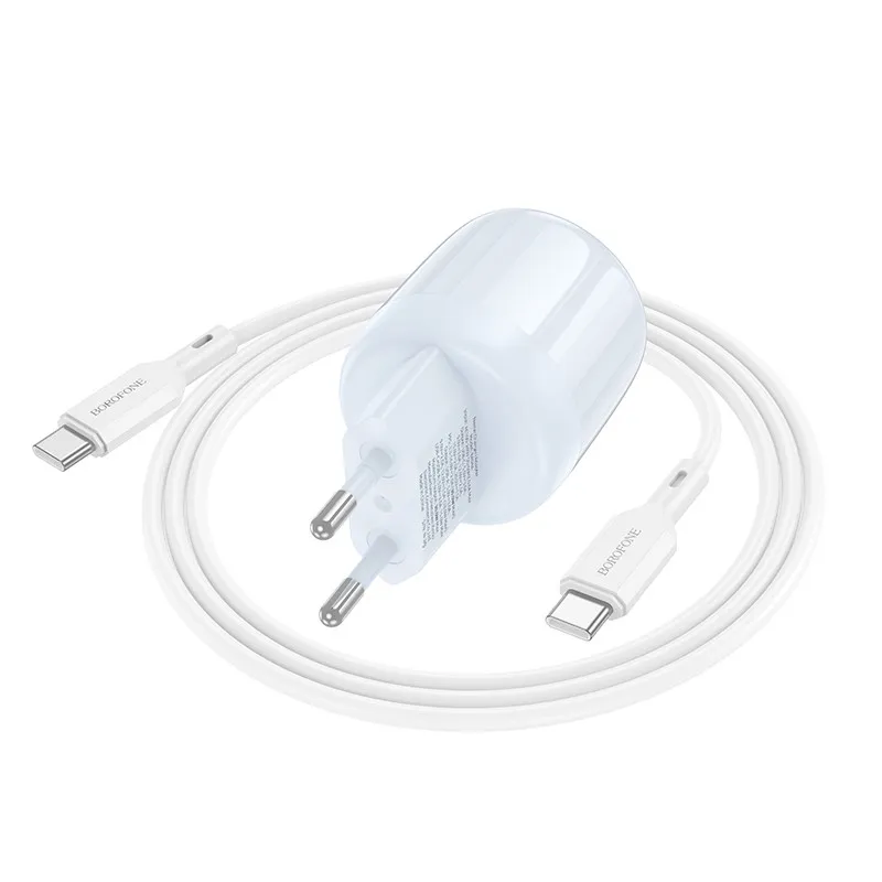 МЗП Borofone BA94A Lustrous PD30W+QC3.0 + кабель Type-C to Type-C Blue — фото 2