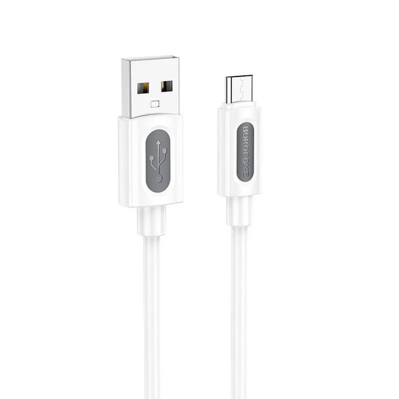 Дата кабель Borofone BX114 Structure USB to MicroUSB 2.4A White