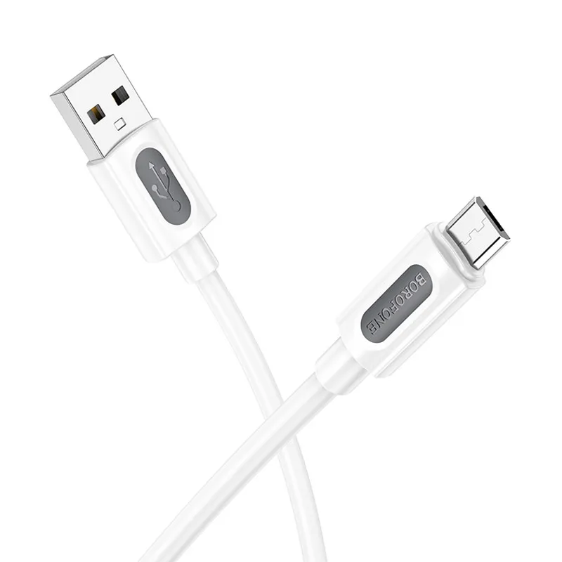 Дата кабель Borofone BX114 Structure USB to MicroUSB 2.4A White — фото 2