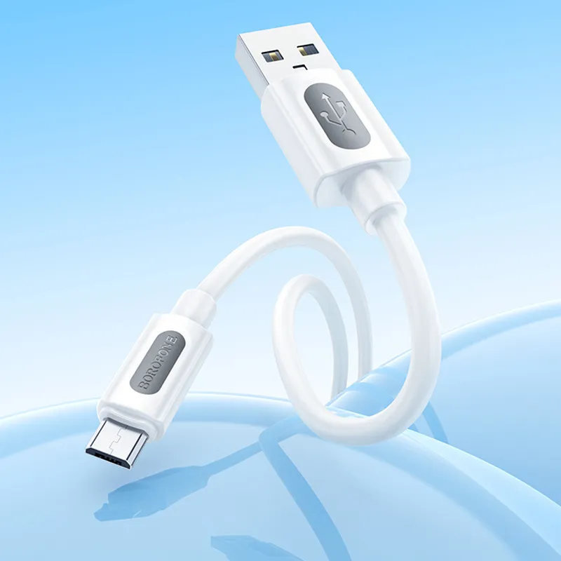 Дата кабель Borofone BX114 Structure USB to MicroUSB 2.4A White — фото 4