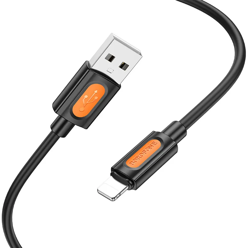 Дата кабель Borofone BX114 Structure USB to Lightning 2.4A Black — фото 3