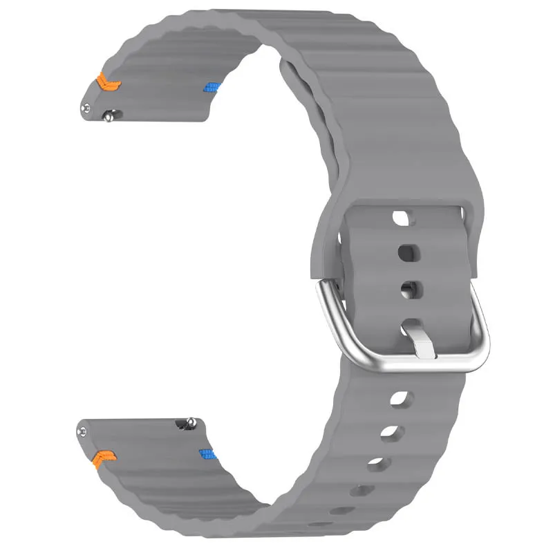 Силіконовий ремінець Wavy для Smart Watch 20mm Gray — фото 2