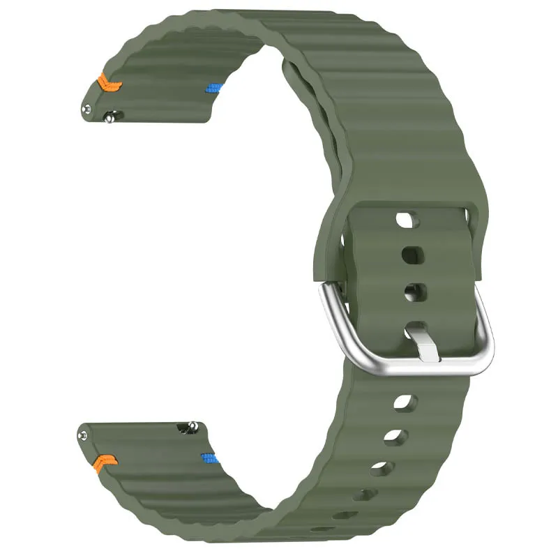 Силіконовий ремінець Wavy для Smart Watch 20mm Dark Olive — фото 2