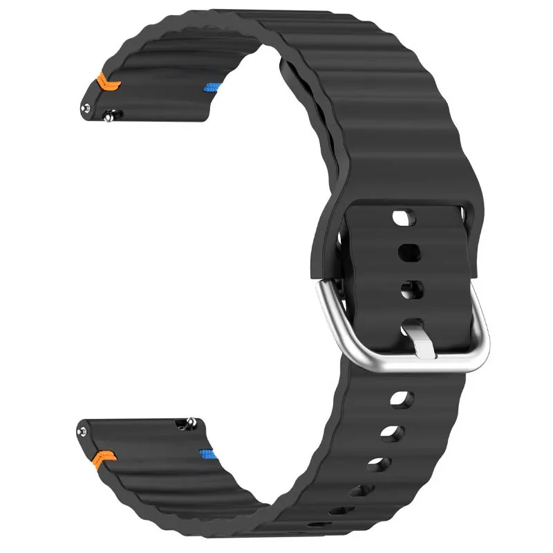 Силіконовий ремінець Wavy для Smart Watch 20mm Black — фото 2