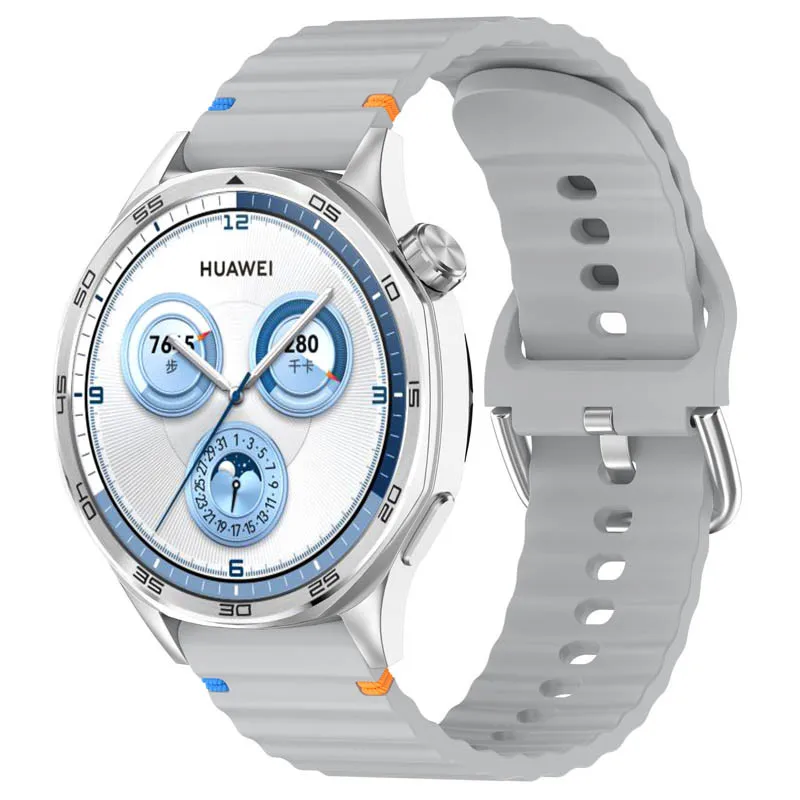 Силіконовий ремінець Wavy для Smart Watch 20mm Light Gray