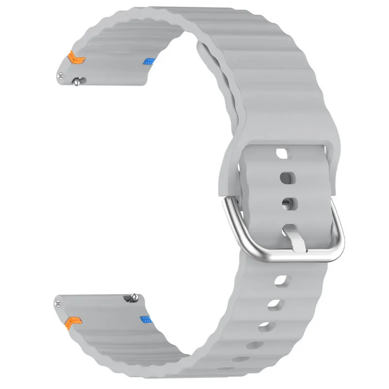 Силіконовий ремінець Wavy для Smart Watch 20mm Light Gray — фото 2