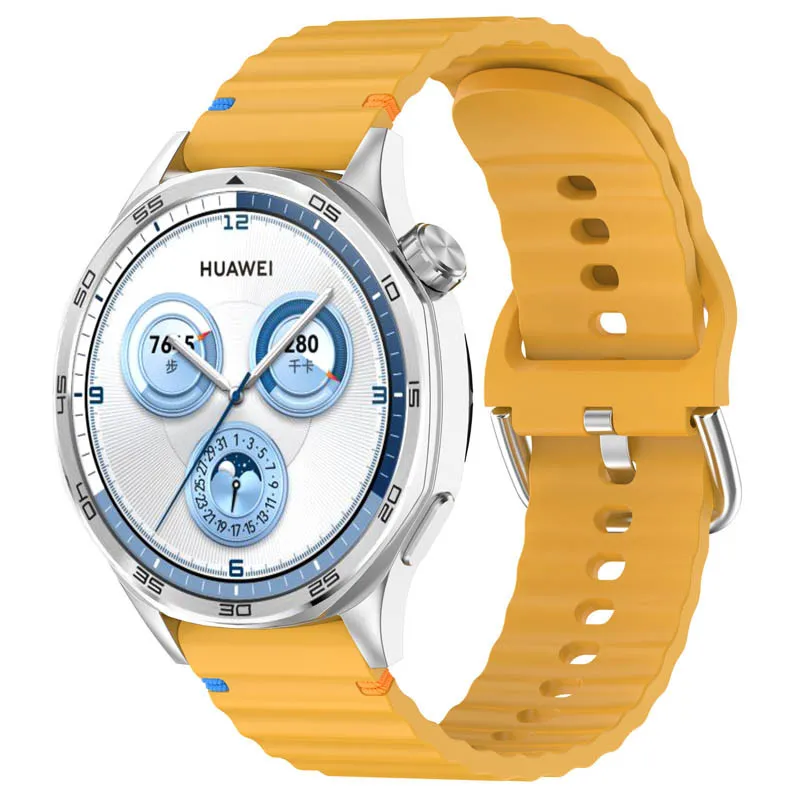 Силіконовий ремінець Wavy для Smart Watch 22mm Dark Yellow