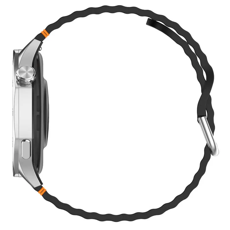 Силіконовий ремінець Wavy для Smart Watch 22mm Black — фото 4