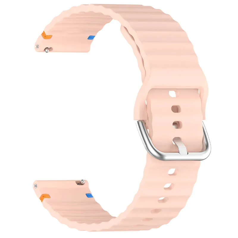 Силіконовий ремінець Wavy для Smart Watch 22mm Light Pink — фото 2