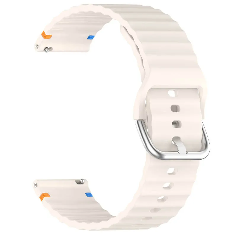 Силіконовий ремінець Wavy для Smart Watch 22mm Antique White — фото 2