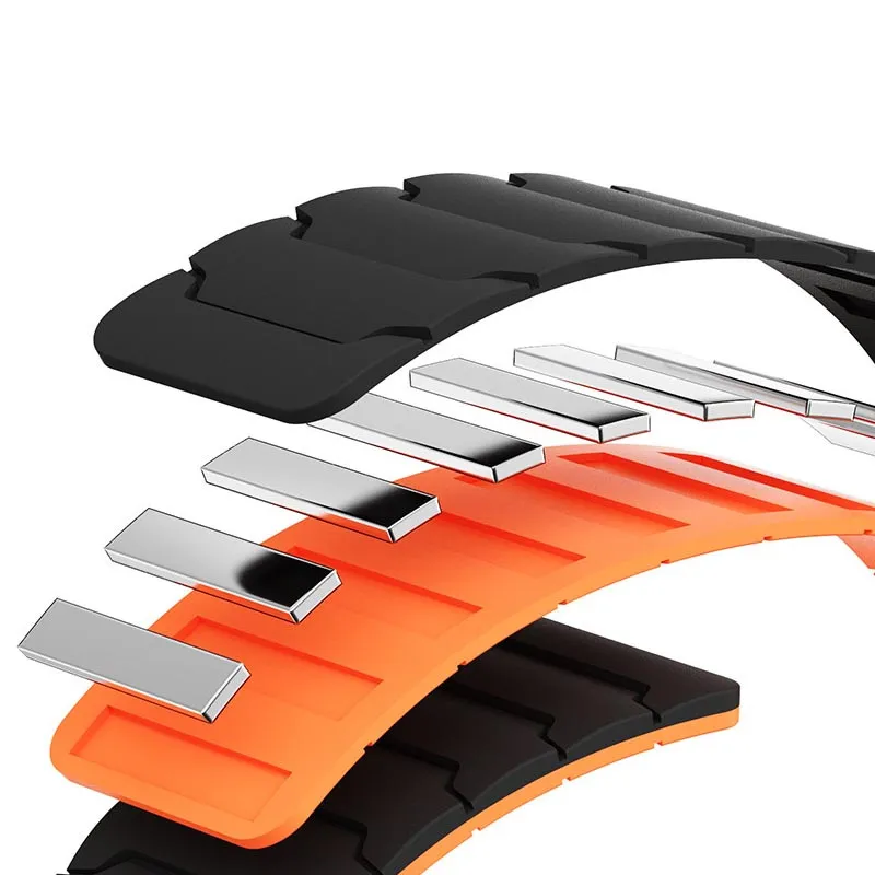 Ремінець Dual-color Magnetic для Smart Watch 20mm Black / Orange — фото 2