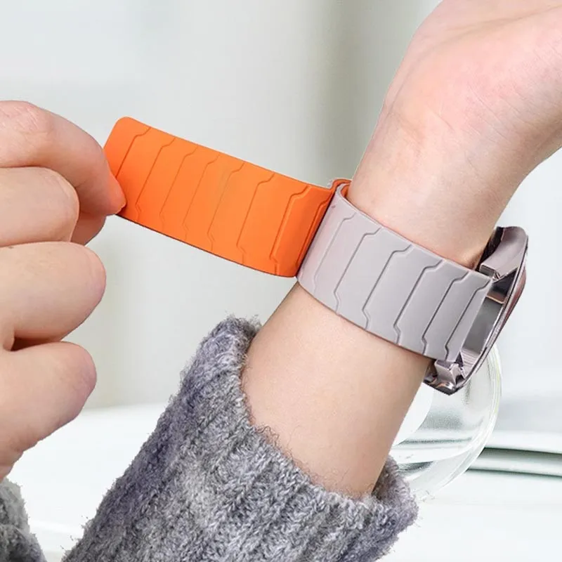 Ремінець Dual-color Magnetic для Smart Watch 22mm Starlight / Orange — фото 2