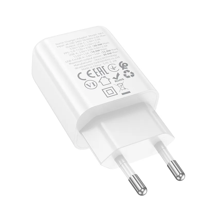 МЗП Hoco N63 Gentle PD30W+QC3.0 White — фото 2