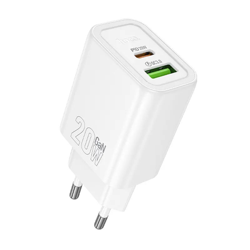 МЗП Hoco N61 Gentle PD20W+QC3.0 + кабель Type-C to Type-C White — фото 5