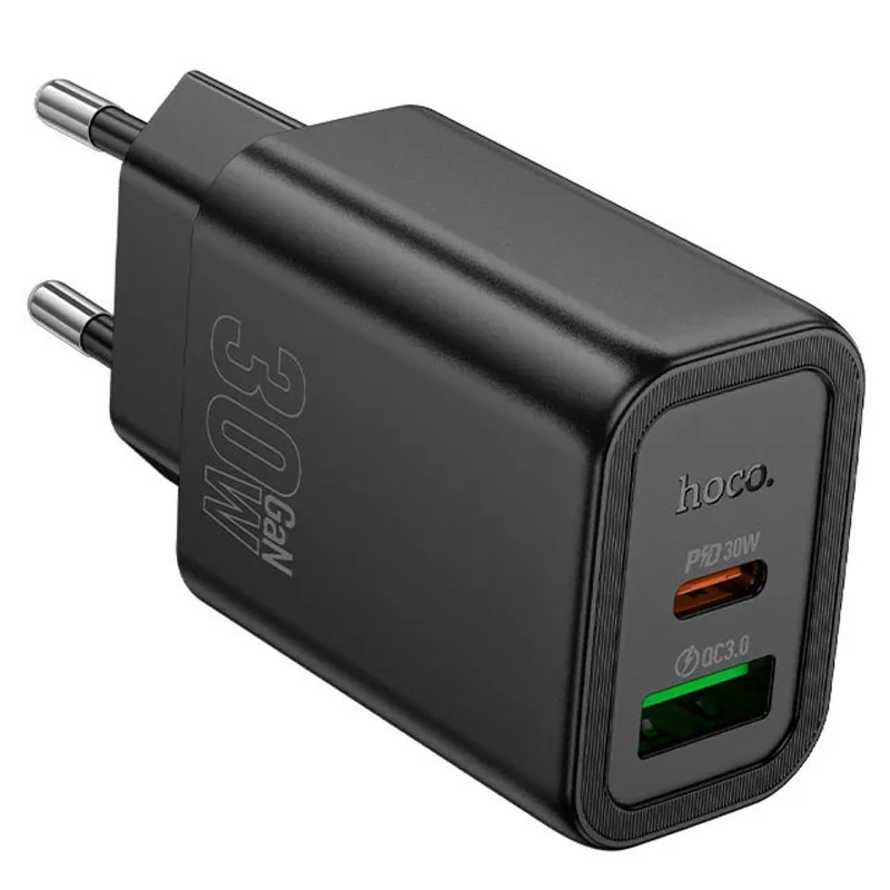 МЗП Hoco N63 Gentle PD30W+QC3.0 + кабель Type-C to Lightning Black — фото 4