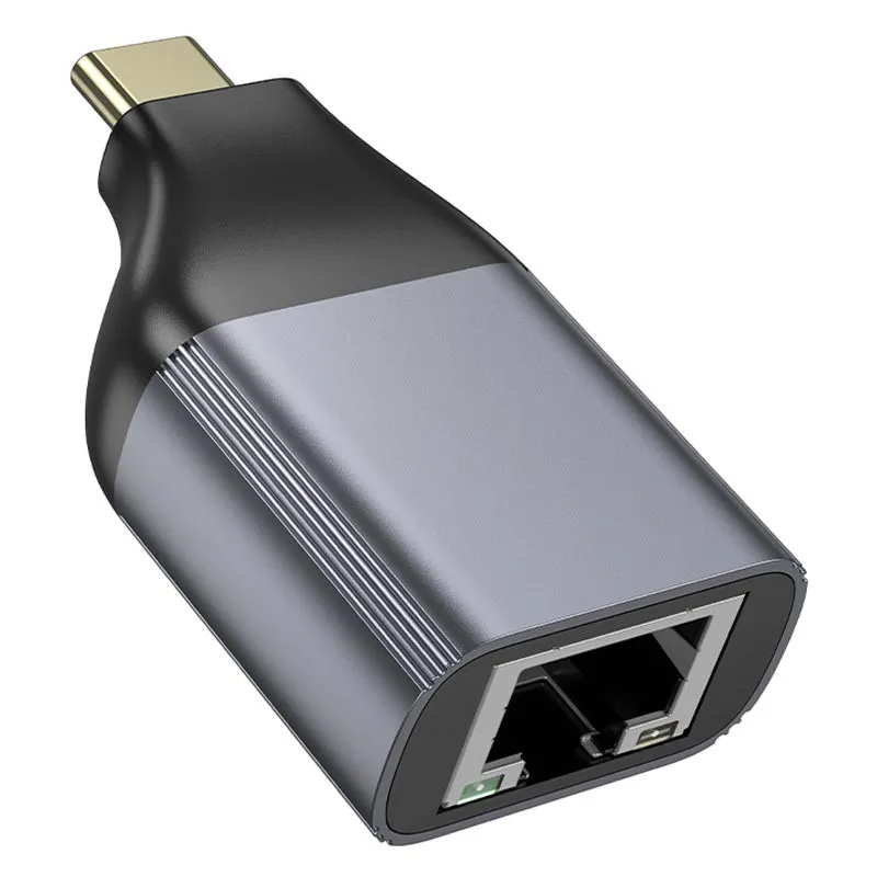 Перехідник Hoco UA35 Type-C to RJ45 100 Mbs Metal grey — фото 3