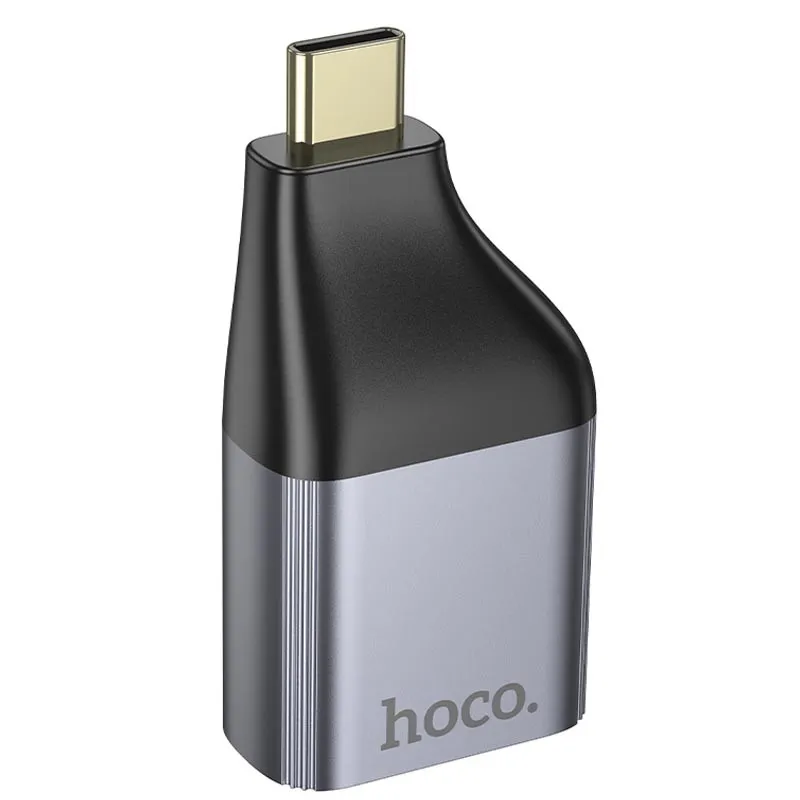 Перехідник Hoco UA35 Type-C to RJ45 100 Mbs Metal grey — фото 4