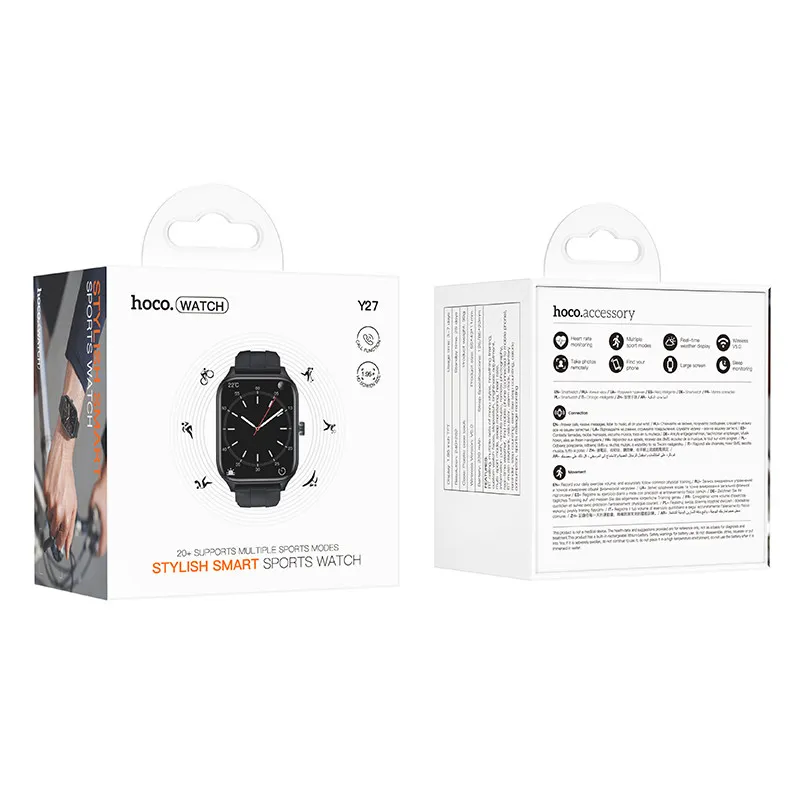 Смарт-годинник Hoco Y27 Smart sports watch Black — фото 5