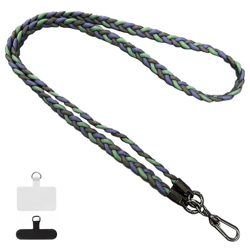 Плетенный шнурок (5мм) 120см Black / Green / Blue