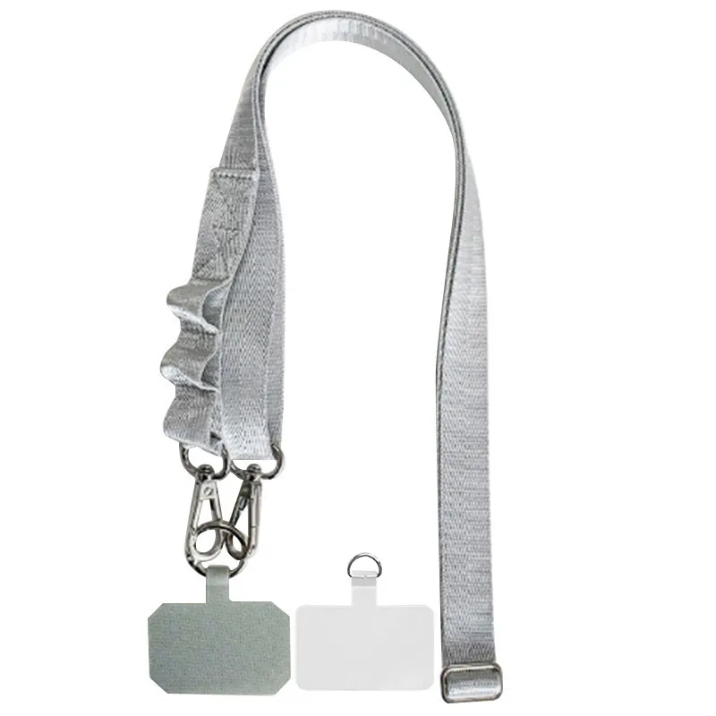 Шнурок широкий з двумя креплениями (2см) 140см Gray