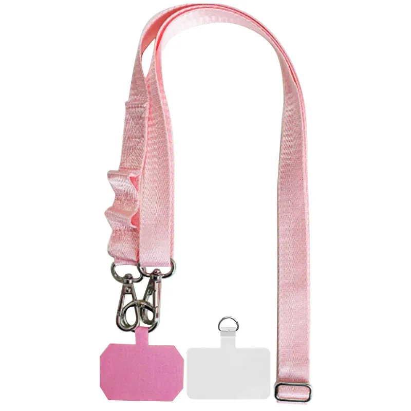 Шнурок широкий з двумя креплениями (2см) 140см Pink